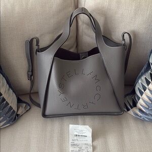 Stella McCartney Gray crossbody grainy mat smoke Tote
